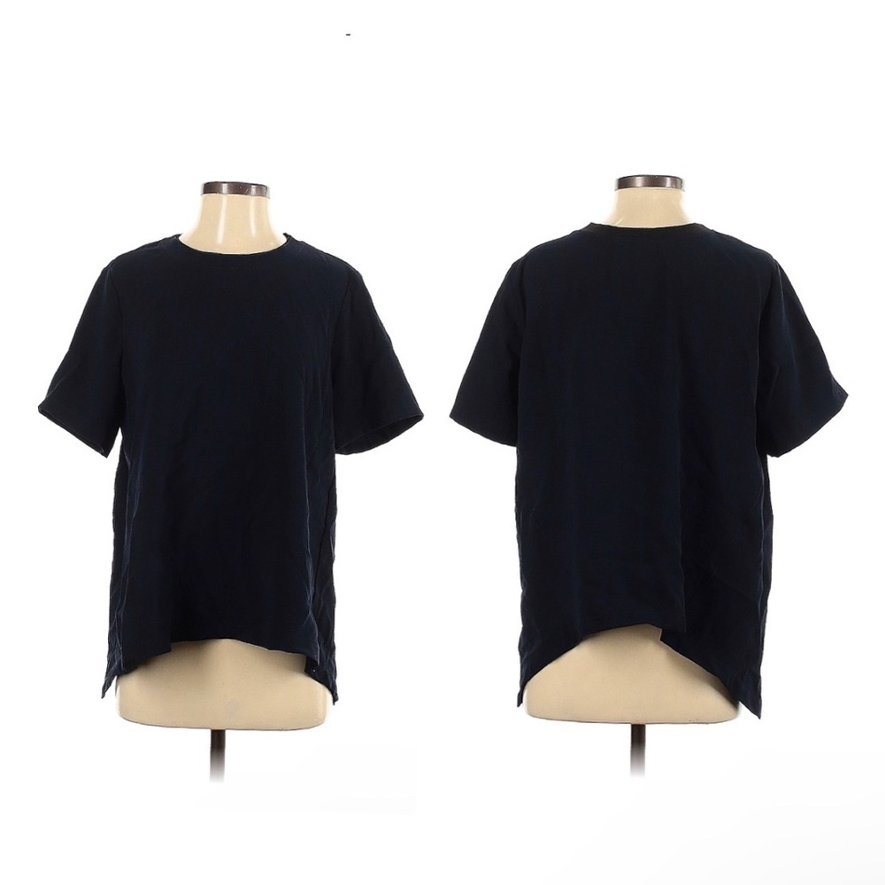 Zara Women's Size S Short Sleeve Blouse, Size: Small, Blue Black